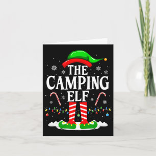 Carte L'elfe de camping Xmas Drôle d'ensemble familial a