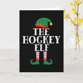Carte L'elfe de hockey drôle de Noël (Fleur jaune)