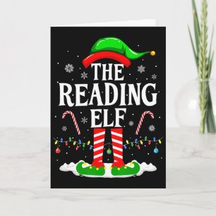 Carte L'elfe de lecture Xmas livre drôle amateur de Noël