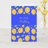 Carte Lemon Bloom Collection patterned blue Birthday (Fleur jaune)