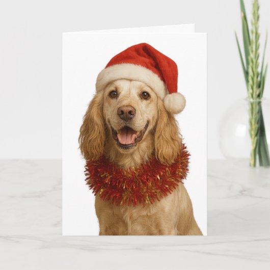 Carte Lemon roan Cocker Spaniel Happy Christmas card (Devant)