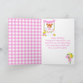 Carte Lemonade rose Fille des cheveux rouges Joyeux anni (Intérieur)