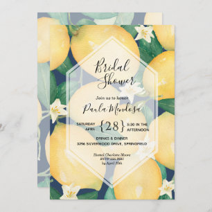 Carte Lemons aquarelle sur l'invitation de la marine nup