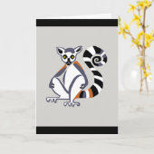 Carte LEMUR à queue cerclée - Faune - Nature - (Fleur jaune)