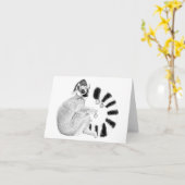 Carte Lemur de Noël (Fleur jaune)