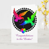 Carte L'ensemble de l'arc-en-ciel Love Doves Lesbiennes  (Fleur jaune)