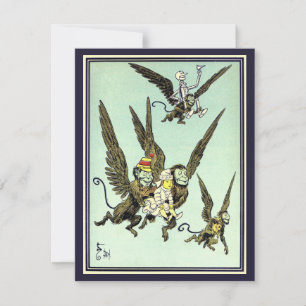 Carte L'ensorceleur vintage d'Oz, singes volants avec Do