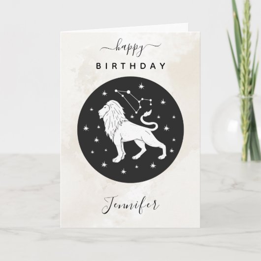 Carte Léo Astrologie Zodiac étoile signe Horoscope Marbr (Devant)