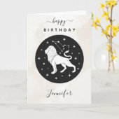 Carte Léo Astrologie Zodiac étoile signe Horoscope Marbr (Fleur jaune)