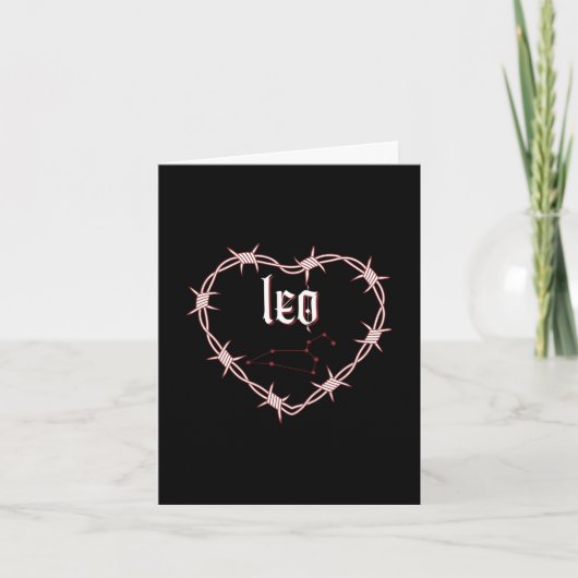 Carte Leo Constellation Gothique Dark Edgy Anniversaire (Devant)