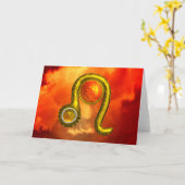 Carte LEO Jaune Topaz & Gold Zodiac Anniversaire (Fleur jaune)