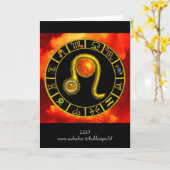 Carte LEO Jaune Topaz & Gold Zodiac Anniversaire (Fleur jaune)