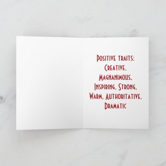 Carte Leo Juillet Août Anniversaire avec signe zodiaque (Intérieur)