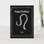 Carte Leo Lion argent astrologie zodiac Joyeux Anniversa (Devant)
