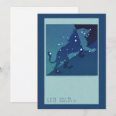Carte Leo Lion Constellation Astrologie Zodiaque Vintage (Devant / Derrière)
