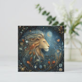 Carte Leo Lion Zodiac Astrology Celestial Birthday (Debout devant)
