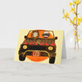 Carte Leo Sock Monkey (Fleur jaune)