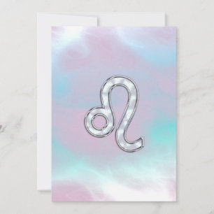 Carte Leo Zodiac Connexion Pastels Style Nacre Imprimer