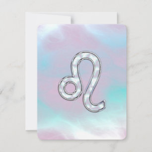 Carte Leo Zodiac Connexion Pastels Style Nacre Imprimer