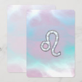Carte Leo Zodiac Connexion Pastels Style Nacre Imprimer (Devant / Derrière)