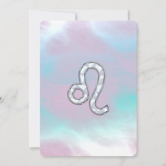 Carte Leo Zodiac Connexion Pastels Style Nacre Imprimer (Devant)