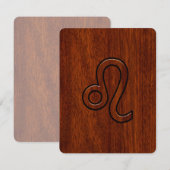 Carte Leo Zodiac Connexion style bois acajou (Devant / Derrière)