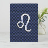 Carte Léo Zodiac Sign on Navy Blue Carbon Fiber Print (Debout devant)
