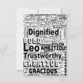 Carte Leo Zodiac Word Cloud Inspiration Salutation (Devant)