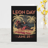 Carte Leon Day 25 Juin Père Noël Beach 6 Mois À Noël (Fleur jaune)