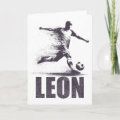 Carte Leon Soccer Boys Personalized First Name Leon (Devant)