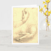 Carte Léonard de Vinci, Étude des mains d'une femme (Fleur jaune)