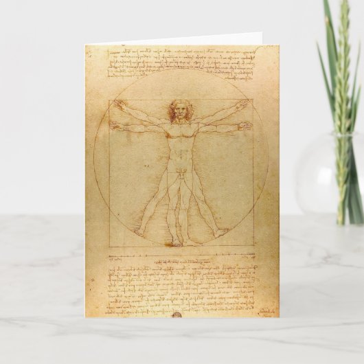 Carte Leonardo Da Vinci, Homme Vitruvien, Ratio D'Or (Devant)
