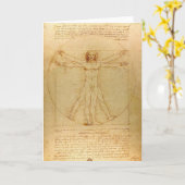 Carte Leonardo Da Vinci, Homme Vitruvien, Ratio D'Or (Fleur jaune)