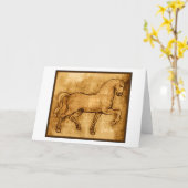 Carte Leonardo Da Vinci Horse Art (Fleur jaune)