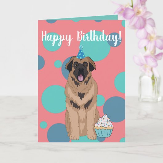 Carte Leonberger Anniversaire (Orchidée)