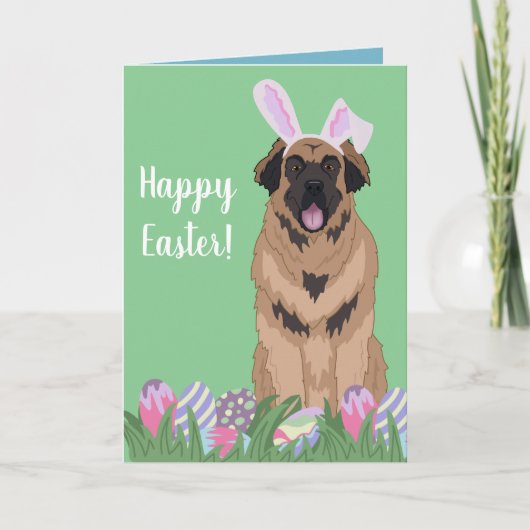 Carte Leonberger Bunny Pâques (Devant)