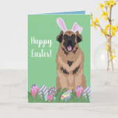 Carte Leonberger Bunny Pâques (Fleur jaune)