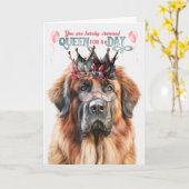 Carte Leonberger Dog Queen pour une journée d'anniversai (Fleur jaune)