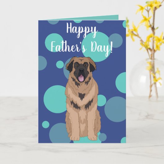 Carte Leonberger du jour du Père (Fleur jaune)