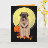 Carte Leonberger Halloween automne (Fleur jaune)