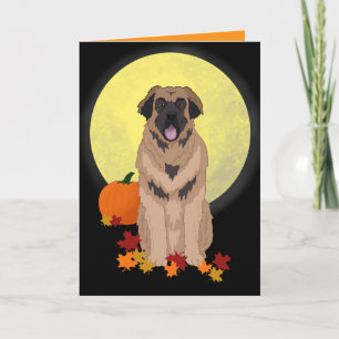 Carte Leonberger Halloween automne
