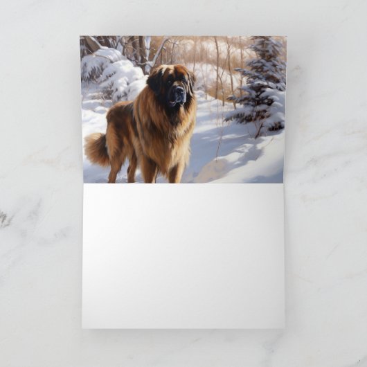 Carte Leonberger Laissez-le neiger Noël (Intérieur)