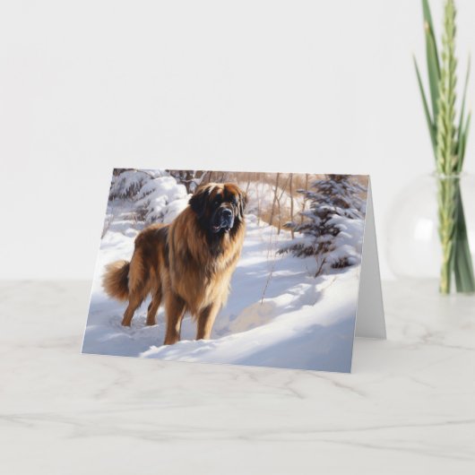 Carte Leonberger Laissez-le neiger Noël (Devant)