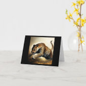 Carte Leopard (12) Chat sauvage (Fleur jaune)