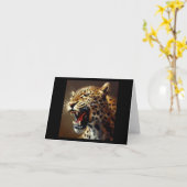 Carte Leopard (5) Chat sauvage (Fleur jaune)