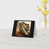 Carte Leopard (6) Chat sauvage (Fleur jaune)