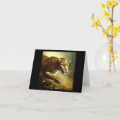 Carte Leopard (7) Chat sauvage (Fleur jaune)