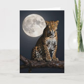 Carte Leopard and Full Moon | Happy Birthday (Devant)