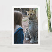 Carte Léopard avec enfant (Devant)