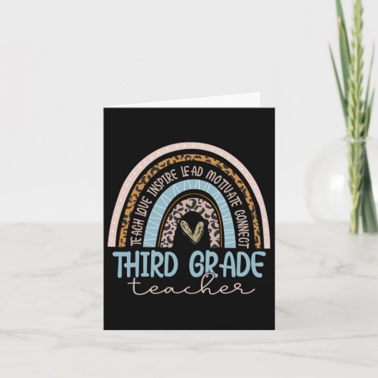 Carte Leopard Boho - Enseignant De Troisième Année Arc-E (Devant)